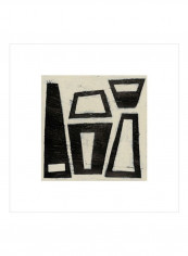 Hieroglyph VII Canvas Print White/Black/Beige 65x65x3.5centimeter