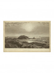 Indian Rock Canvas Print Beige/Black 80x75x3.5centimeter