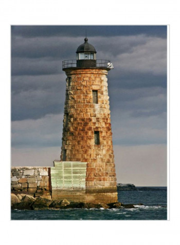 Lighthouse Views V Poster Blue/Beige/Black 80x85x3.5centimeter