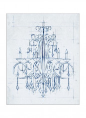 Chandelier Draft II Wall Poster Blue 80x85x3.5centimeter