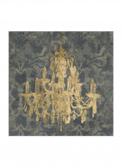 Gilt Chandelier III Wall Poster Grey/Gold 80x80x3.5centimeter