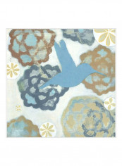 Hover I Poster White/Blue/Beige 80x80x3.5centimeter