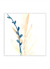 Botany Gesture IV Wall Poster Blue/Brown/Yellow 75x75x3.5centimeter