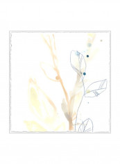 Botany Gesture VIII Wall Poster Blue/Brown/Yellow 75x75x3.5centimeter