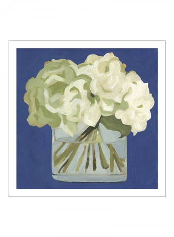White Hydrangeas II Poster Blue/Green 80x80x3.5centimeter