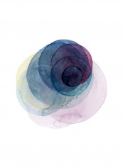 Evolving Planets III Wall Poster Blue/Pink/Yellow 80x80x3.5centimeter
