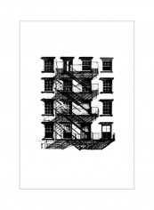 Nyc IX Wall Poster Black/White 75x3.5x80centimeter