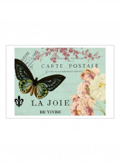 Postcards Of Paris IV Wall Poster Blue/Pink/White 80x3.5x75centimeter