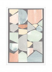 Rodondo I Wall Poster Grey/Pink/Green 75x80x3.5centimeter