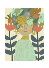 Botany Beauty II Poster Brown/Yellow/Blue 75x80x3.5centimeter