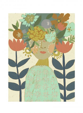 Botany Beauty II Poster Brown/Yellow/Blue 75x80x3.5centimeter