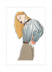 Fashion Vignette IV Poster Blue/Beige/Brown 75x80x3.5centimeter