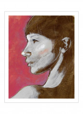 Fem Portrait II Wall Poster Red/Grey/Brown 80x3.5x85centimeter