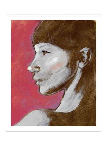 Fem Portrait II Wall Poster Red/Grey/Brown 80x3.5x85centimeter