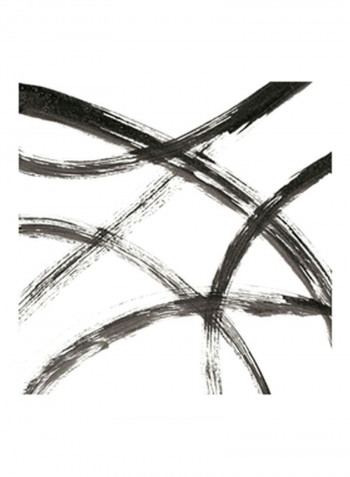 Linear Expression VII Wall Poster Black/White 65x65x3.5centimeter