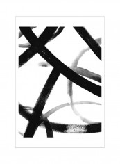 Monochrome Ripple II Wall Poster Black/White 75x80x3.5centimeter