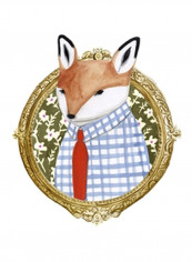 Spiffy Animals II Poster Blue/Red/Brown 75x80x3.5centimeter