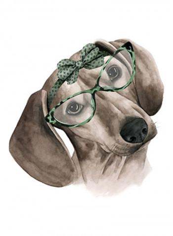 Vintage Pup III Wall Poster Brown/Green/White 80x80x3.5centimeter