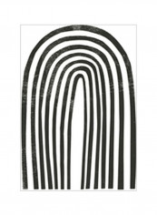 Arcobaleno Nero IV Wall Poster Black/White 75x3.5x75centimeter