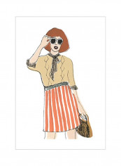 Fashion Vignette I Poster Orange/Beige/Black 75x80x3.5centimeter