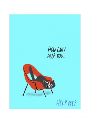 Mod Cats III Wall Poster Blue/Red/Black 75x80x3.5centimeter