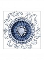 Navy Ocean Gems III Wall Poster Blue 80x80x3.5centimeter