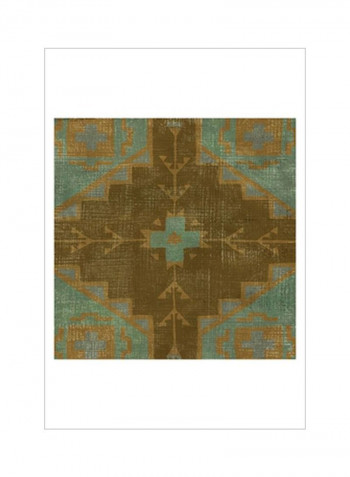 Western Weave III Wall Poster Brown/Green/Gold 75x75x3.5centimeter