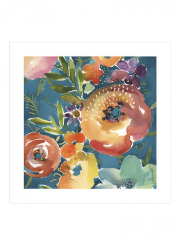 Abundant Florals II Wall Poster Pink/Green/Beige 80x80x3.5centimeter