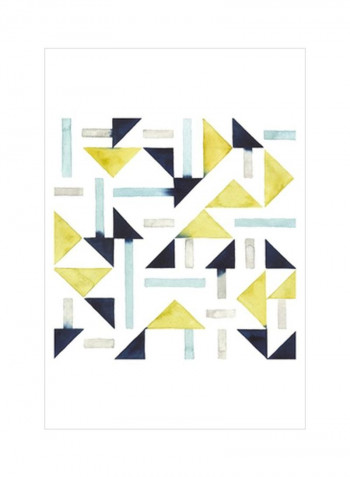 Bemused II Wall Poster White/Blue/Yellow 75x75x3.5centimeter