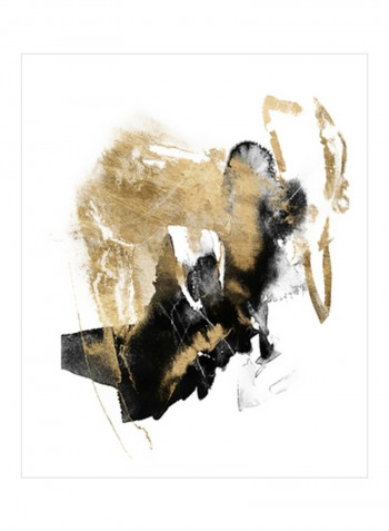 Black And Gold Splash I Wall Poster Gold/Black 80x85x3.5centimeter
