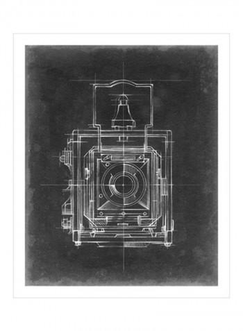 Camera Blueprints I Wall Poster Black/White/Grey 80x85x3.5centimeter