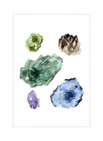 Geometric Crystal II Wall Poster White/Blue/Purple 75x80x3.5centimeter