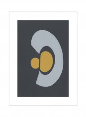 Quaternary Trilogy IV Wall Poster Grey/Black/Yellow 75x80x3.5centimeter