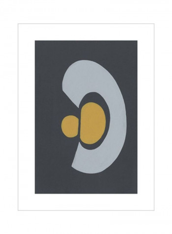 Quaternary Trilogy IV Wall Poster Grey/Black/Yellow 75x80x3.5centimeter
