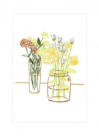 Starting Fresh II Themed Canvas Print White/Green/Yellow 75x80x3.5centimeter