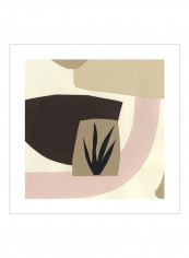 Tinted Dimensions II Wall Poster Beige/Pink/Black 80x80x3.5centimeter