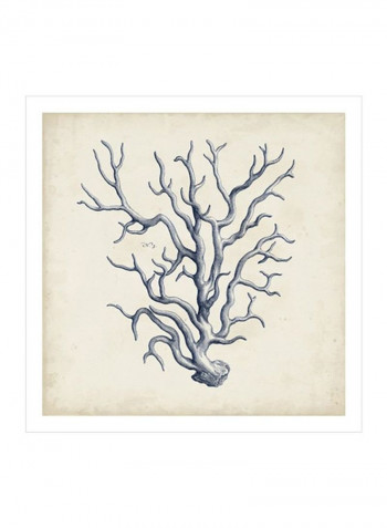 Coral Trio In Indigo III Wall Poster Blue 80x80x3.5centimeter