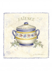 French Pottery I Poster White/Blue/Red 75x75x3.5centimeter