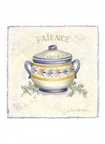 French Pottery I Poster White/Blue/Red 75x75x3.5centimeter