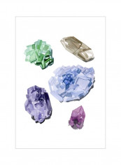 Geometric Crystal I Wall Poster White/Blue/Purple 75x80x3.5centimeter