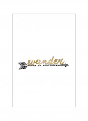 Golden Quote V Wall Poster Black/Beige/White 75x75x3.5centimeter