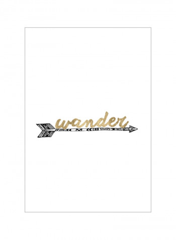 Golden Quote V Wall Poster Black/Beige/White 75x75x3.5centimeter