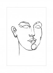 Linear Thoughts II Wall Poster White/Black 75x80x3.5centimeter