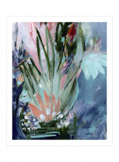 Opulent Floral Strokes VI Wall Poster Green/Pink/Blue 80x85x3.5centimeter