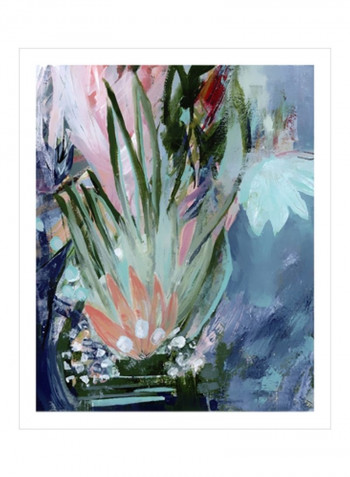 Opulent Floral Strokes VI Wall Poster Green/Pink/Blue 80x85x3.5centimeter