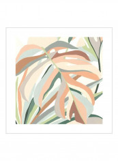 Soft Tropicals II Poster Beige/Green/Grey 80x80x3.5centimeter