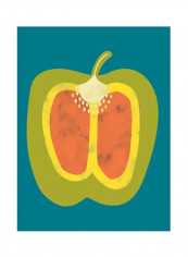 Veggie Party VI Wall Poster Green/Red/Yellow 75x80x3.5centimeter