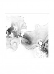 Watercolor Llama I Wall Poster White/Blue/Red 80x80x3.5centimeter