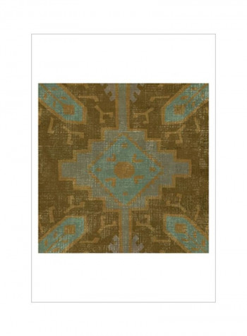 Western Weave II Wall Poster Brown/Green/Gold 75x75x3.5centimeter