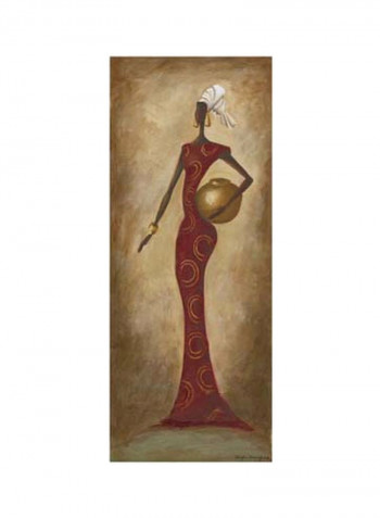 Grace Wall Poster Red/Beige/Gold 45x80x3.5centimeter